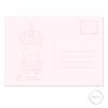 Achterkant kaartje schattige roze smoothie door Dewy Venerius