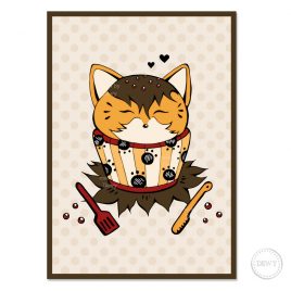Cat-fox-red-panda-cupcake-birthday-cardB by Dewy Venerius. 