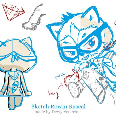 Sketch Raccoon Character Design