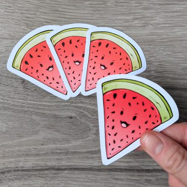 Cute-happy-summer-food-sticker-fruit-watermelon-Dewy-Venerius by . 