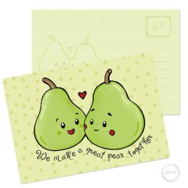 Cute-pear-fruit-postcard-by-DewyCreations