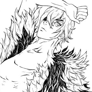 Dimitri-eyepatch-black-white-illustration-DewyCreations by . 