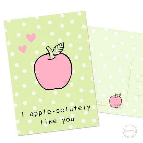 Polkadot apple postcard