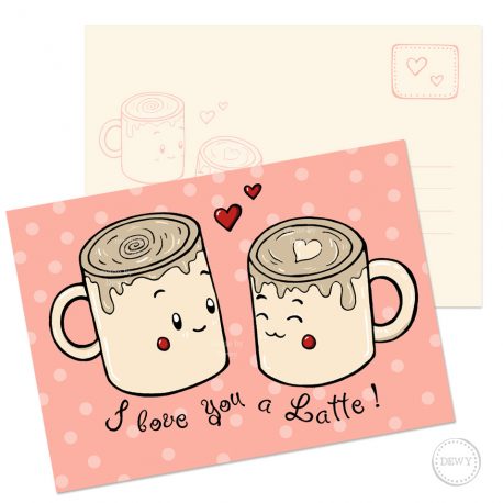 I love you a Latte A6 postkaart