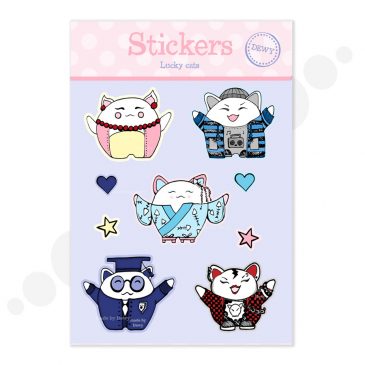 Lucky-cat-stickers by Dewy Venerius. 