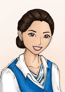 Manga-portrait-portret-commission-stewardess-Dewy-Venerius by .