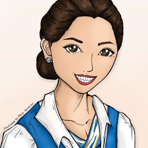 Manga-portrait-portret-commission-stewardess-Dewy-Venerius by . 