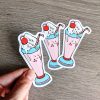 Schattige roze Milkshake stickers door Dewy Venerius