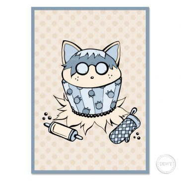 Raccoon-Trash-Panda-Cupcake-birthday-cardB by Dewy Venerius. 