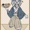 Raccoon-Trash-Panda-kimono-postcard3B by Dewy Venerius.