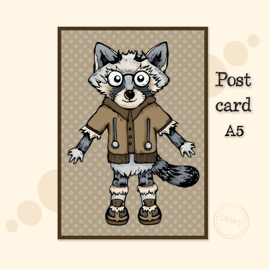 Wenskaart Met Wasbeer Trash Panda 2 99