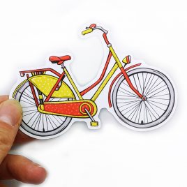 Rode-fiets-sticker-Hello-Holland-Dewy-Venerius-B by . 