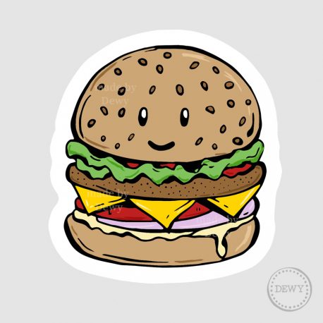 Sticker-kawaii-hamburgerB