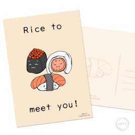 Sushi kaart Rice to meet you Japan kawaii Dewy Venerius