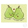 We-make-a-great-pair-funny-fruit-postcard-pear-DewyCreations by .